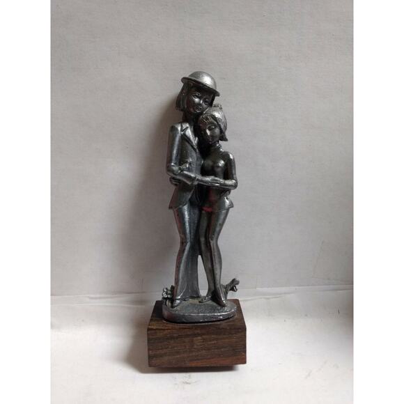 Mother and Daugther - Pewter Figure - 4.5" x 1.5" Made in Italy - Picture 1 of 3